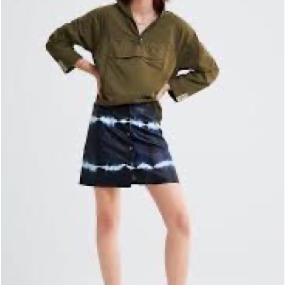 Zara TieDye Mini Faux Leather Skirt Size Small
